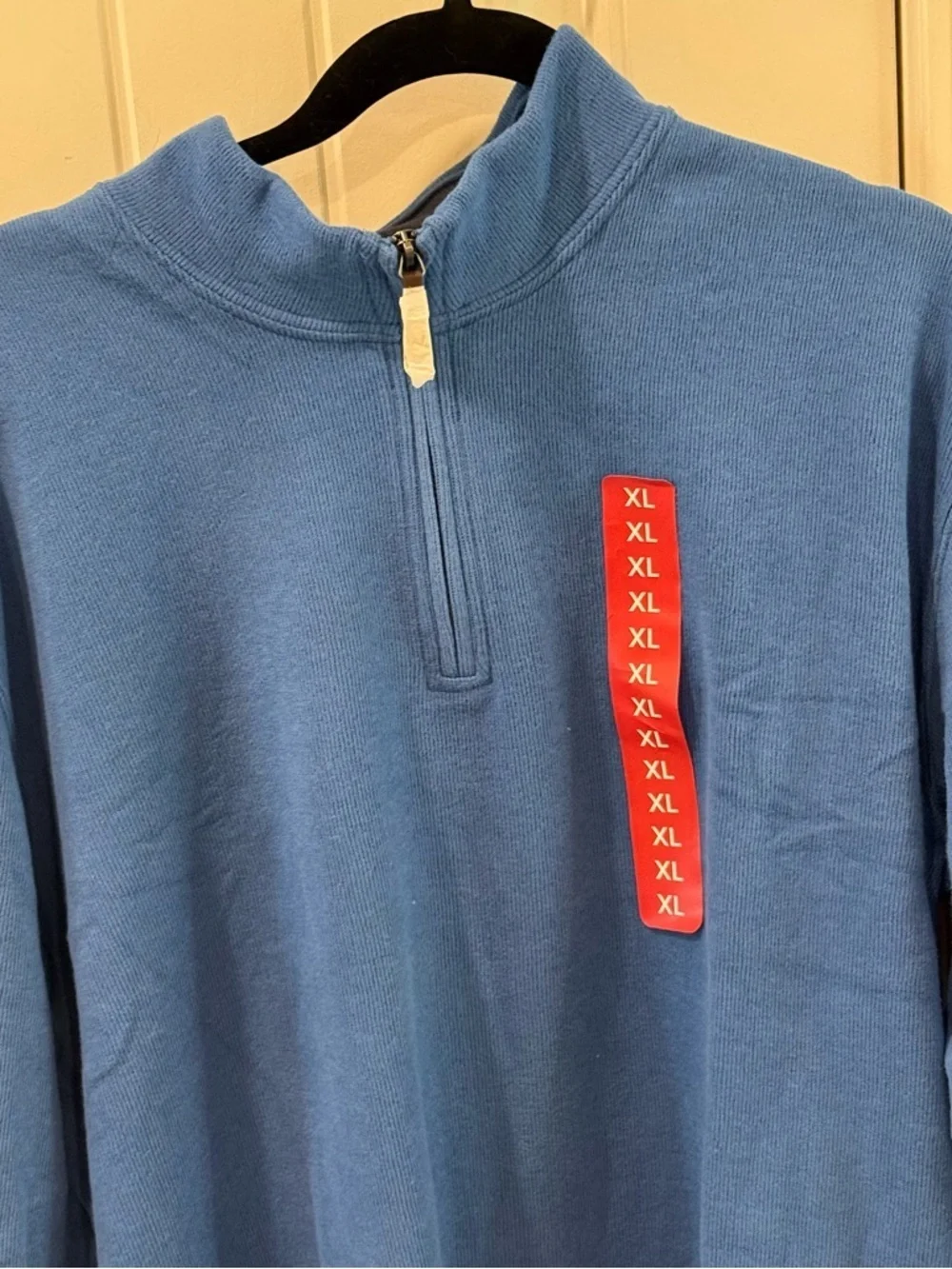 Lands’ End Quarter Zip Pullover XL Blue Sweater NWT